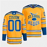 Men's St. Louis Blues Custom Yellow 2022-23 Reverse Retro Stitched Jersey,baseball caps,new era cap wholesale,wholesale hats